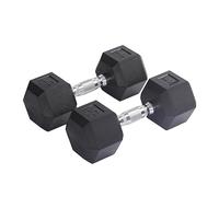 Endless Pair of 10 Kg (2 * 22 LB) Hexagon Rubber Coated Dumbbell | Black | Material: Iron and Rubber | Perfect for Bodybuilding, Fitness, Weight Lifting and Training at Home or Gym