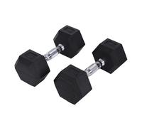 Endless Pair of 15 Kg (2 * 33 LB) Hexagon Rubber Coated Dumbbell | Black | Material: Iron and Rubber | Perfect for Bodybuilding, Fitness, Weight Lifting and Training at Home or Gym