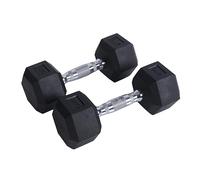 Endless Pair of 4 Kg (2 * 8.8 LB) Hexagon Rubber Coated Dumbbells | Black | Material: Iron and Rubber | Perfect for Bodybuilding, Fitness, Weight Lifting and Training at Home or Gym