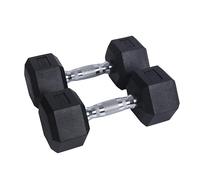 Endless Pair of 8 Kg (2 * 17.6 LB) Hexagon Rubber Coated Dumbbell | Black | Material: Iron and Rubber | Perfect for Bodybuilding, Fitness, Weight Lifting and Training at Home or Gym