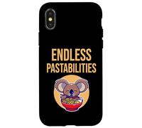 Endless Pastabilities, Cool Koala Eats Pasta Illustration Carcasa para iPhone X/XS