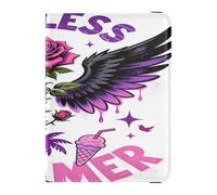 Endless Summer Rose Wings - Funda de piel para pasaporte y tarjeta de vacunación, funda para pasaporte, documentos de viaje, funda para pasaporte, funda para pasaporte, funda tipo cartera para hombres