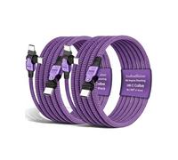 EndlesShine Cable USB C a USB C 2 Paquetes 240W 5A Carga Rápida Rotación 180° Cargador para Android Samsung MacBook Pro Tablets LG Google (2x3m Púrpura)