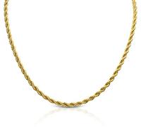 Endlessly Collection Collar chapado en oro de 22 quilates para mujer, cadena trenzada de 50,8 cm a 53,3 cm, tamaño convertible, collar de moda para mujer, chapado en oro de 22 quilates, sin gemas