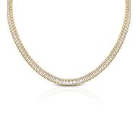 Endlessly Collection Gargantilla chapada en oro de 14 quilates con piedras de circonita cúbica, collar de París, collar de moda para mujer, gargantilla convertible de 14 a 16 pulgadas para mujer