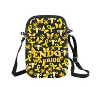 Endo Warrior - Bolso cruzado para concienciación sobre la endometriosis, regalo para enfermedades crónicas, bolsa de hombro con cinta amarilla, Endo Warrior B Reino Unido