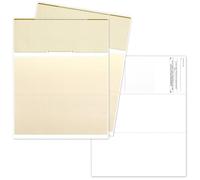 EnDoc - Papel de comprobación para computadora, 250 hojas, cheques de negocios en la parte superior, características de seguridad e impresora láser compatible con Quickbooks en blanco, color dorado