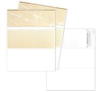 EnDoc - Papel de comprobación para computadora, 250 hojas, cheques de negocios en la parte superior, características de seguridad e impresora láser compatible con Quickbooks en blanco, mármol dorado