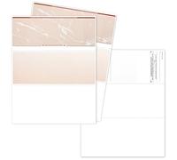 EnDoc - Papel de comprobación para computadora, 500 hojas, cheques de negocios en la parte superior, características de seguridad e impresora láser compatible con Quickbooks en blanco, color marrón