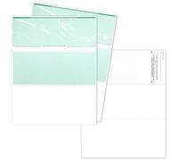 EnDoc - Papel de comprobación para computadora, 500 hojas, cheques de negocios en la parte superior, características de seguridad e impresora láser compatible con Quickbooks en blanco, color verde