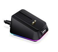 ENDORFY Base de Carga para ratón Compatible con Liv Wireless Gaming Mouse, Carga magnética, Luces RGB, USB para dongle de 2,4 GHz