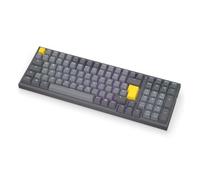 ENDORFY Celeris 1800 (grau, DE-Layout, ENDORFY Yellow by Gateron) | Diseño 1800 con teclado numérico, Bluetooth, 2,4 GHz y USB-C, amarillo por Gateron, teclas PBT y ARGB