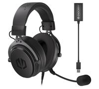 ENDORFY VIRO Plus USB, Auriculares Over Ear, par Adicional de Almohadillas de Tela, micrófono Desmontable, Cable Desmontable, Tarjeta de Sonido USB 7.1 | EY1A001