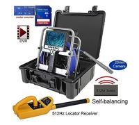 Endoscopio, Cable blando de 7mm, 23mm, autoequilibrio automático, contador DVR, endoscopio, cámara de inspección de tuberías con transmisor y localizador Sonda de 512hz(50m,23mm 512Self Locator)