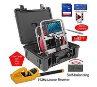 Endoscopio, Cable blando de 7mm, 23mm, autoequilibrio automático, contador DVR, endoscopio, cámara de inspección de tuberías con transmisor y localizador Sonda de 512hz(40 m,7mm 512Hz Locator 28)