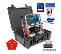 Endoscopio, Cable blando de 7mm, 23mm, autoequilibrio automático, contador DVR, endoscopio, cámara de inspección de tuberías con transmisor y localizador Sonda de 512hz(40 m,7mm Cable 512Self 23)