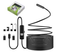 Endoscopio Cámara de Inspección 10 Metros | Cámara Endoscópica Full HD 1080P IP67 Impermeable con 8 LED, Imán y Gancho para Tuberías, Motores, Alcantarillas - Cámara para Móvil sin App