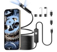 Endoscopio Cámara de Inspección 1920P con Luz, Lente Dual Cámara Endoscópica para Móvil Android & iOS, 8+1 LED Ajustables, IP68 Impermeable, para Smartphone Android e iOS, para Coche, Tuberías(5 M)