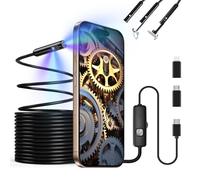 Endoscopio Cámara de Inspección, Cámara Endoscópica para Móvil 1920P HD, IP67 Boroscopio Digital Industrial Tuberias con 8 Luces LED, Cable Semirrígido para Android e iOS