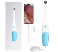 Endoscopio Cámara Oral 1080P HD Cámara Intraoral con 8 Luces LED Espejo Dientes Compatible con Android e iOS, Video Inspección de Dientes de Animales para Individuos y Mascotas, Plug and Play (Azul)