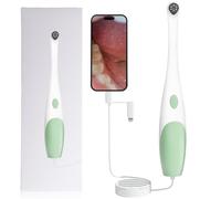 Endoscopio: cámara oral HD 1080p, cámara intraoral con 6 luces LED espejo de dientes compatible con Android Video Inspección de dientes de animales para individuos y mascotas, Plug and Play, verde