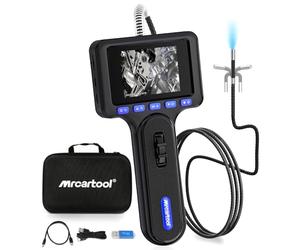 Endoscopio con sonda articulada de 0,24 pulgadas / 6,25 mm, endoscopio de inspección flexible impermeable IP67 de doble oscilación para mecánica de aviones y motores de automóviles (N100)