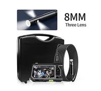 Endoscopio, NTS500 5. Endoscopio Industrial de mm Dual y Tres Lentes 2 0mp Cámara inspección Pulgadas 128 0p HD LCD Borroscopio Impermeable con 6 LED(1m,8mm Three Lens)