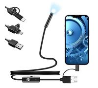 Endoscopio USB Portátil 3 en 1, Cámara de Inspección con Endoscopio Led, Teléfonos Android Universal Puerto USB/C, Lente Impermeable 3,9 mm, para Reparación de Electrodomésticos Y Vehículos (1m)