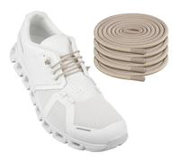 Endoto 2 Pares Cordones Elasticos para ON Cloud 5 & 6 Running Zapatillas, Cordón Sin Atar de Repuesto Laces (Beige, 32 pulgadas)