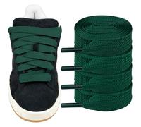 Endoto 2 Pares Cordones para Adidas Campus 00s Zapatos, 16mm de ancho Agujetas Cordón de Repuesto planos y gruesos para zapatillas Shoelaces Laces - Verde, 45 pulgadas
