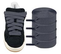 Endoto 2 Pares Cordones para Adidas Campus 00s Zapatos, 16mm de ancho Agujetas Cordón de Repuesto planos y gruesos para zapatillas Shoelaces Laces - Gris Oscuro, 54 pulgadas