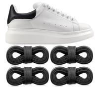 Endoto 2 Pares Cordones para Alexander McQueen Oversized Sneaker zapatos, Agujetas Cordón de Repuesto planos Shoelaces Laces(Negro, 60 pulgadas)