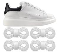 Endoto 2 Pares Cordones para Alexander McQueen Oversized Sneaker zapatos, Agujetas Cordón de Repuesto planos Shoelaces Laces(Blanco, 55 pulgadas)