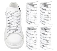 Endoto 2 Pares Cordones para Alexander McQueen Oversized Sneaker zapatos, Cordón de Repuesto planos Shoelaces Laces(Negro&Blanco&Gris, 50 pulgadas)