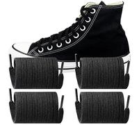 Endoto 2 Pares Cordones para Converse zapatillas, Cordón de Repuesto planos Shoelaces Laces(Negro, 58 pulgadas)