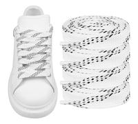 Endoto 2 Pares Cordones Planos para Alexander McQueen Oversized Zapatillas, Repuesto Cordón Laces para Zapatos (Negro&Blanco&Gris, 55 pulgadas)
