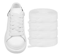 Endoto 2 Pares Cordones Planos para Alexander McQueen Oversized Zapatillas, Repuesto Cordón Laces para Zapatos (Blanco, 45 pulgadas)