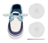 Endoto Cordones de Cuero para Sperry Zapatos, Repuesto Leather Cordon Laces para Topsider Duck Mocasines Nauticos - Blanco, 45 pulgadas