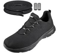 Endoto Cordones Elasticos para Skechers Zapatillas, Repuesto Sin Atar Cordon Laces para Sneaker (Negro, tamaño: 38 pulgadas)