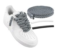 Endoto Cordones Gordos para Air Force 1, Cordón Cuerda Anchos Gruesa para AF1 Zapatillas, Big Rope Chunky Laces (Gris, Tamaño: 12.7MM)