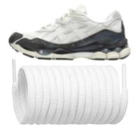 Endoto Cordones Ovalados para ASICS Zapatillas, Repuesto Cordón Laces para Running Sneaker (Blanco,30 pulgadas)