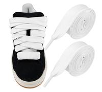 Endoto cordones para Adidas Campus 00s zapatillas, 2cm de ancho Cordón Agujetas de Repuesto planos y gruesos Shoelaces Laces- Blanco, 50 pulgadas