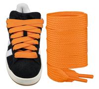 Endoto Cordones para Adidas Campus 00s Zapatos, 16mm de ancho Agujetas Cordón de Repuesto planos y gruesos para zapatillas Shoelaces Laces - Naranja, 54 pulgadas