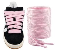 Endoto Cordones para Adidas Campus 00s Zapatos, 16mm de ancho Agujetas Cordón de Repuesto planos y gruesos para zapatillas Shoelaces Laces - Rosa Claro, 50 pulgadas
