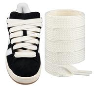 Endoto Cordones para Adidas Campus 00s Zapatos, 16mm de ancho Agujetas Cordón de Repuesto planos y gruesos para zapatillas Shoelaces Laces - Beige, 36 pulgadas