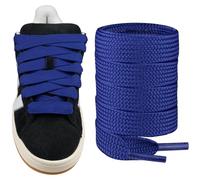 Endoto Cordones para Adidas Campus 00s Zapatos, 16mm de ancho Agujetas Cordón de Repuesto planos y gruesos para zapatillas Shoelaces Laces - Azul, 54 pulgadas