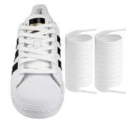 Endoto Cordones para Adidas Superstars Grand Court, Agujetas cordón de repuesto planos gruesos para zapatillas Shoelaces Laces (Blanco, 60 pulgadas)
