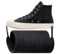 Endoto Cordones para Converse CDG Zapatillas, Repuesto Cordón Planos de 9MM Laces para Commes des Garcons Sneaker - Negro, 56 pulgadas