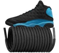 Endoto Cordones para Nike Air Jordan 13 Zapatillas de Baloncesto, 4MM Redondos Cordon de Repuesto Laces para Basketball Sneaker - Negro, 183 CM