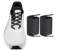 Endoto Cordones para ON CloudMonster Zapatillas, 7mm Planos Repuesto Cordón Laces para Running Sneaker - Negro con puntos Blancos, 45 pulgadas